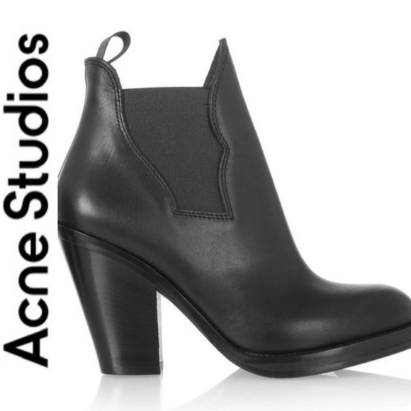Acne Studios Star Leather Ankle Booties - Picture 1 of 17